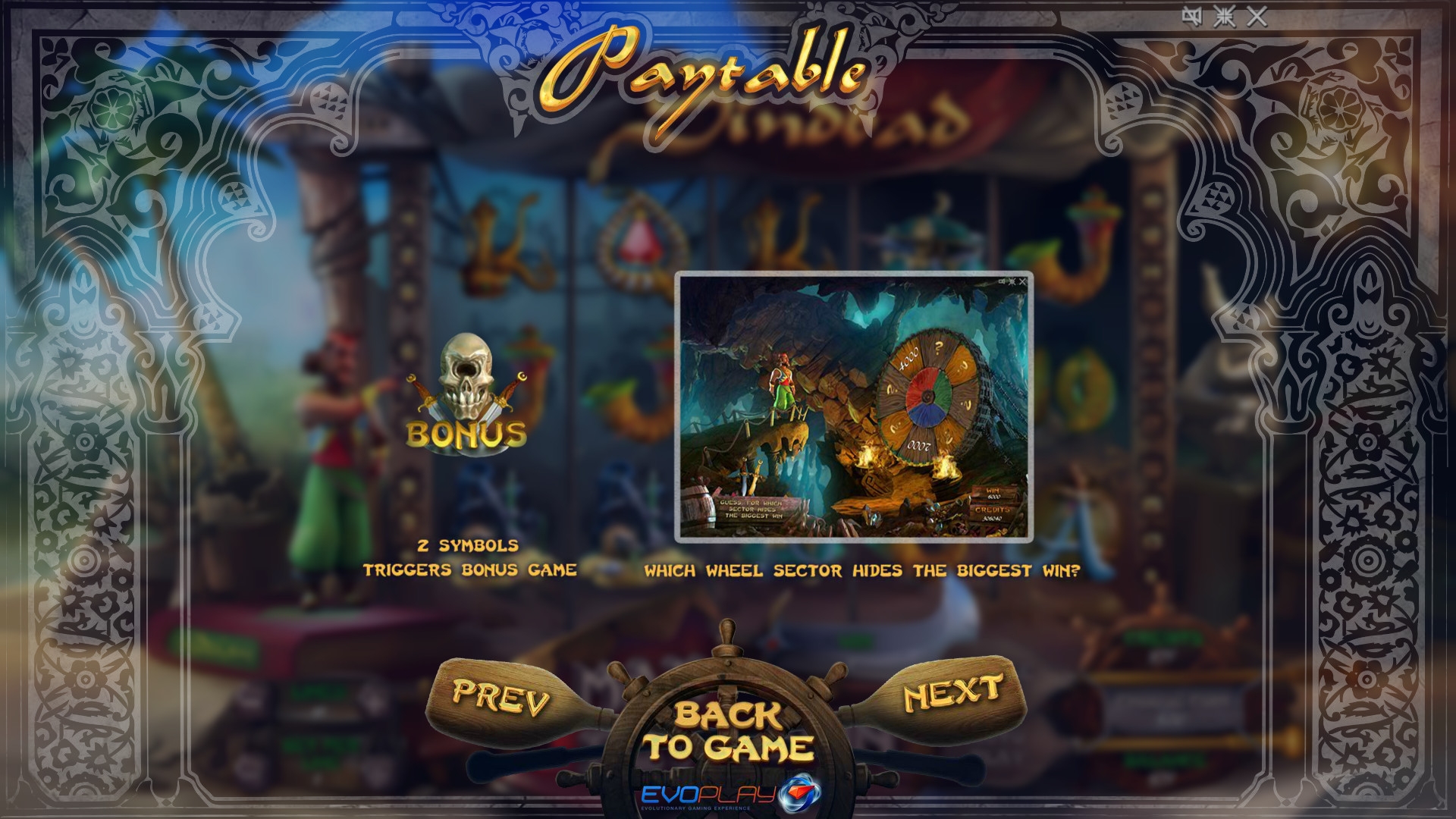 Бонусная игра видео-слота "Синдбад"